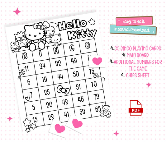 PRINTABLE Hello Kitty BINGO