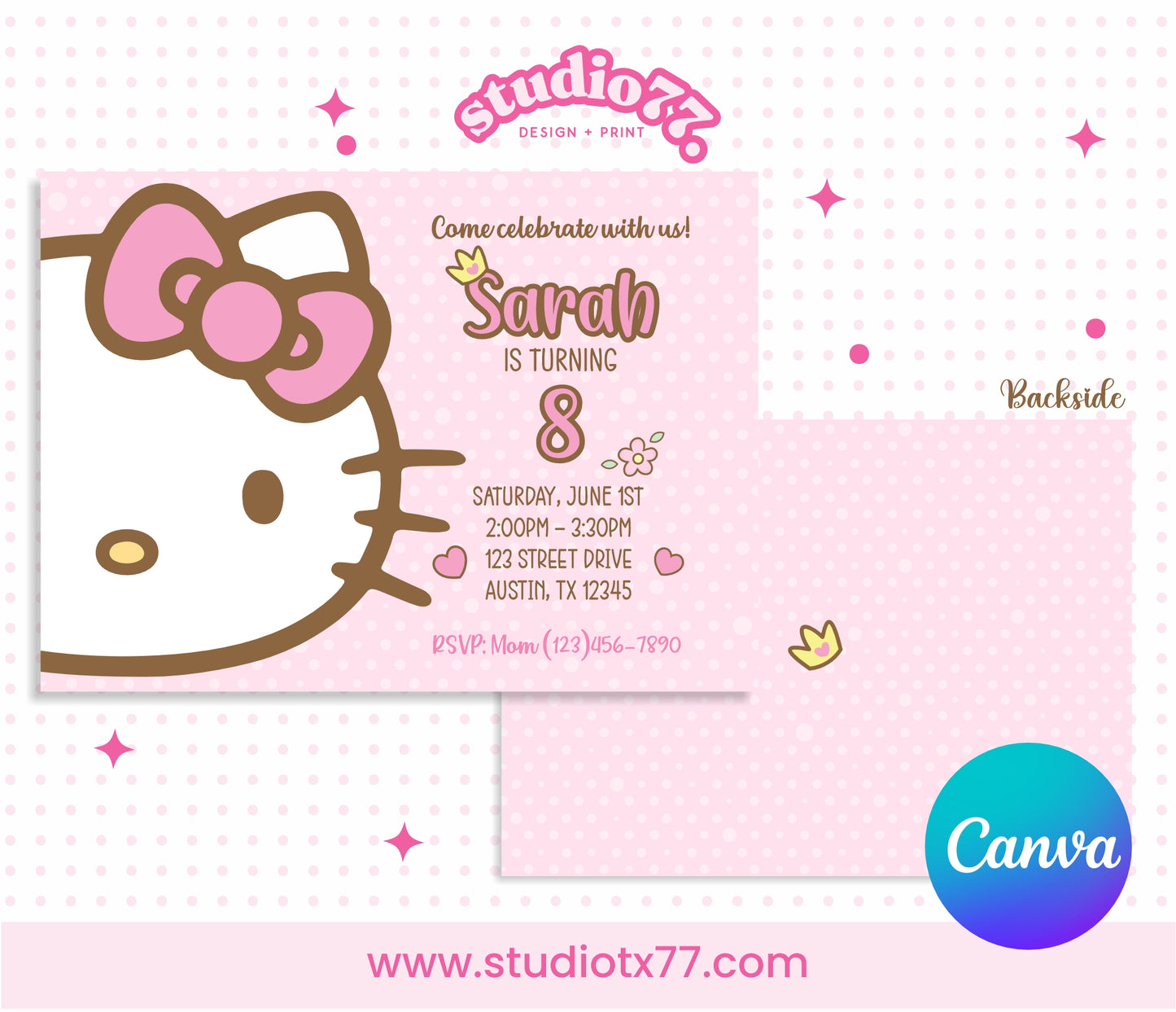 Kawaii Hello Kitty Invitation