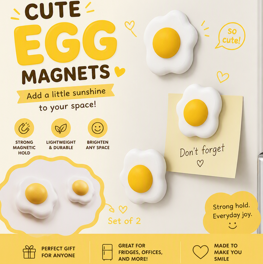 3D Egg Magnet Set – 2 Pieces
