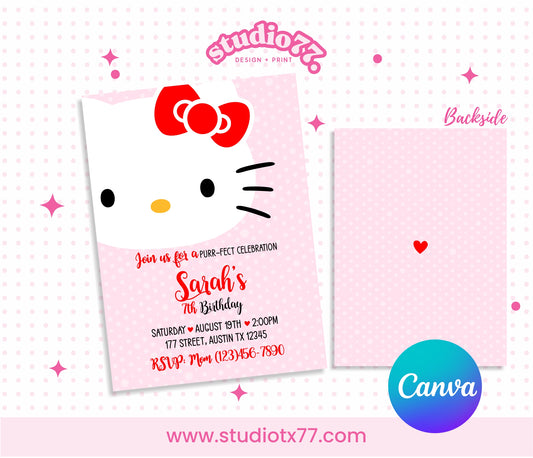 Kawaii Hello Kitty Invitation