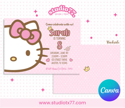 Kawaii Hello Kitty Invitation