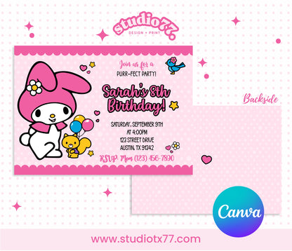 Kawaii My Melody Invitation